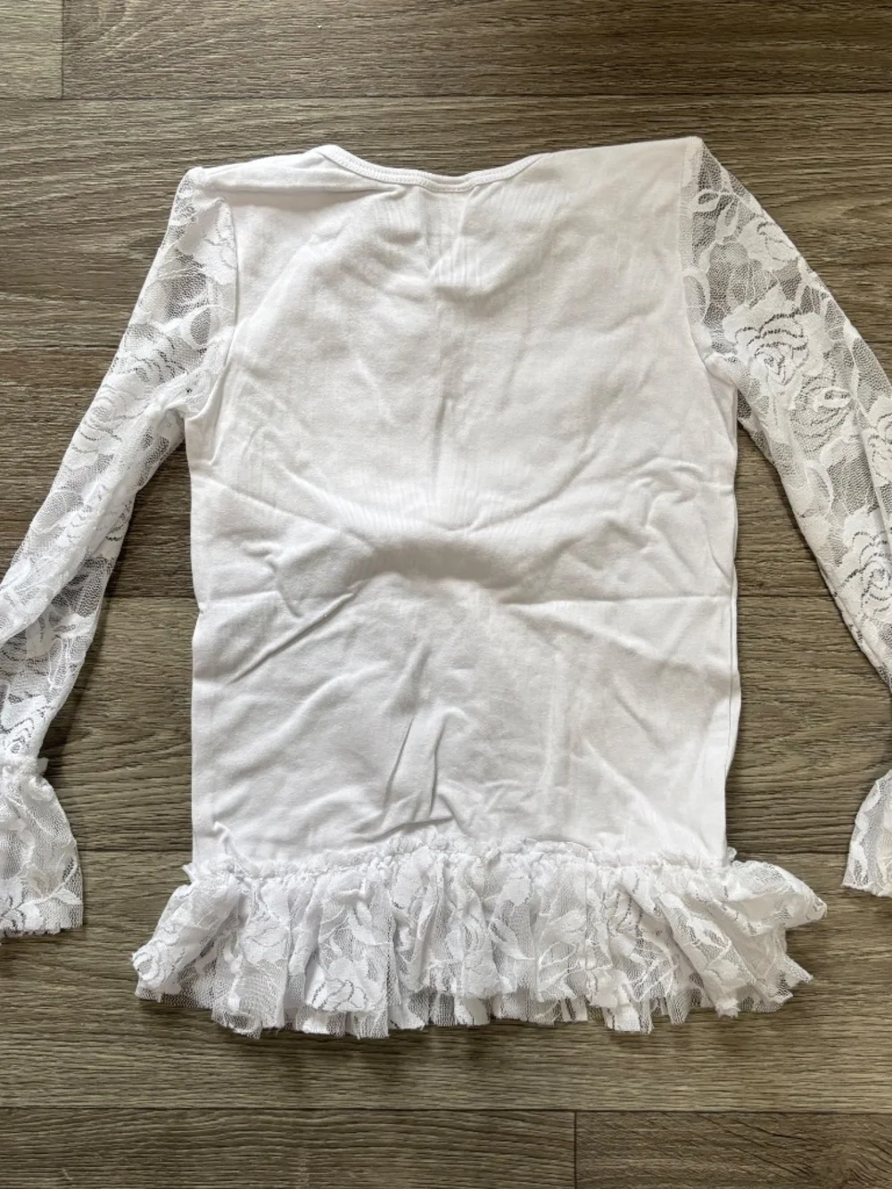 Kids Girls White Lace Long Sleeve Boutique T-Shirt Size Large Toddler 5/6